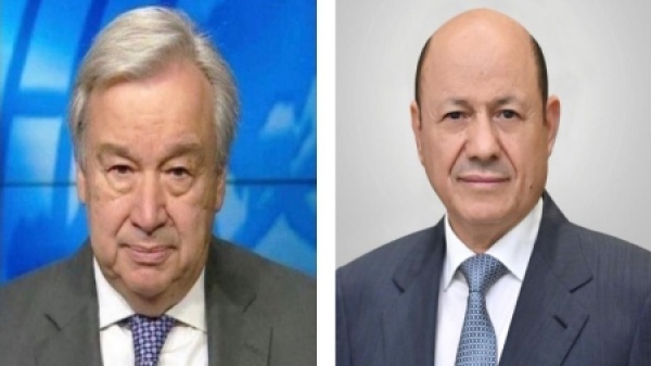 اليمن رئيس مجلس القيادة رشاد العليمي يطلب دعم الأمم المتحدة تحركا دوليا لتصنيف الحوثيين منظمة إرهابية اليمن رئيس مجلس القيادة رشاد العليمي يطلب دعم الأمم المتحدة تحركا دوليا لتصنيف الحوثيين منظمة إرهابية