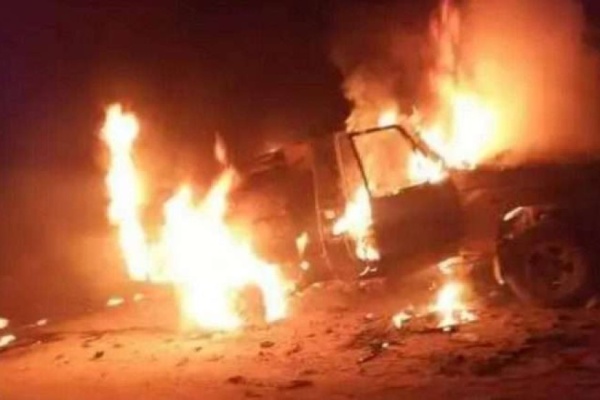 مباشرة أمن مأرب طوق الموقع معلومات أولية عن تفجير غامض لطقم عسكري في الروض