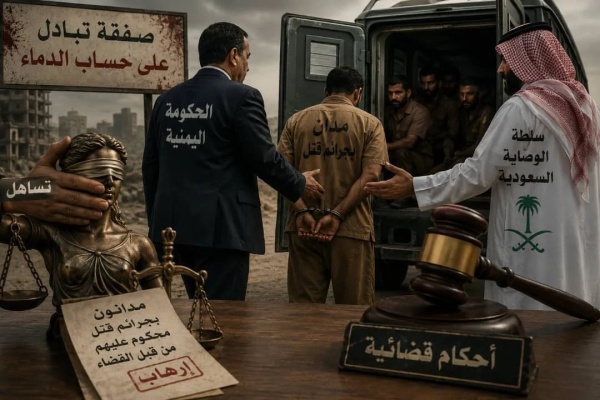 مطالبات شعبية بمحاسبة المسؤولين عن صفقة تبادل متهمين بقضايا إرهابية مجلس القيادة المتهم الأول بالخيانة العظمى مطالبات شعبية بمحاسبة المسؤولين عن صفقة تبادل متهمين بقضايا إرهابية مجلس القيادة المتهم الأول بالخيانة العظمى