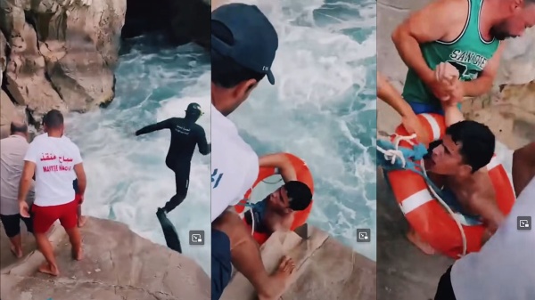بنزرت كاب زبيب بتظافر جهود الجميع إنقاذ شاب من الغرق فيديو متداول