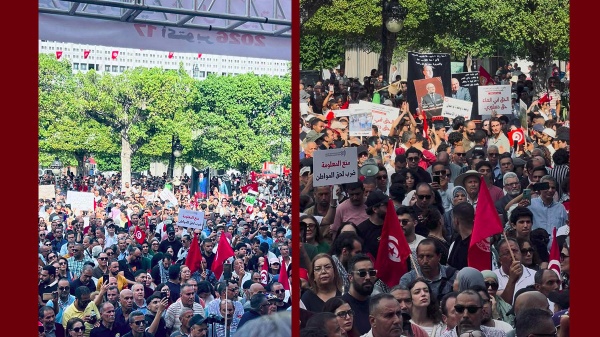 نقابيون و حقوقيون يدعون في بيان مشترك الى تنظيم تحركات نضالية سلمية لارساء دولة القانون نقابيون و حقوقيون يدعون في بيان مشترك الى تنظيم تحركات نضالية سلمية لارساء دولة القانون