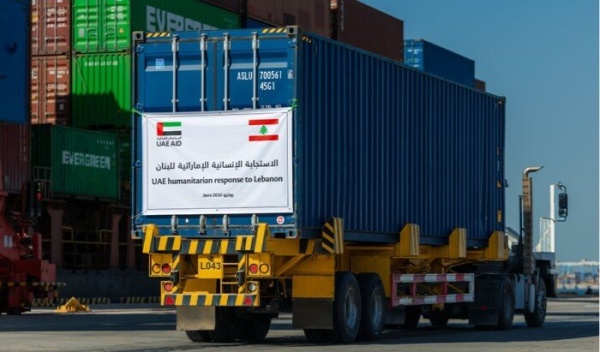 بتوجيهات الشيخ محمد بن زايد الإمارات ترسل مساعدات إنسانية إلى لبنان