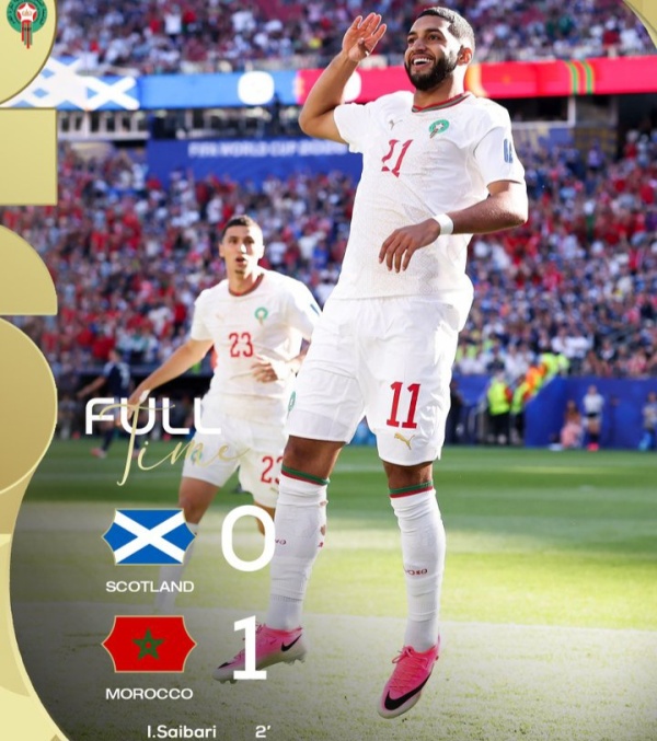 المغرب يحسم موقعة اسكتلندا ويقترب من ثمن نهائي المونديال المغرب يحسم موقعة اسكتلندا ويقترب من ثمن نهائي المونديال