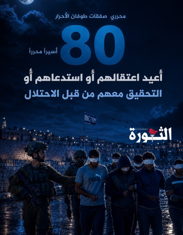 80 أسيرا محررا تعرضوا لإعادة الاعتقال أو التحقيق 80 أسيرا محررا تعرضوا لإعادة الاعتقال أو التحقيق