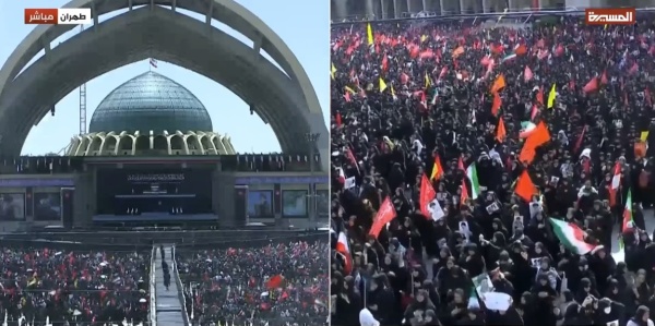 طوفان بشري في طهران ملايين الإيرانيين يجددون العهد في وداع الإمام الشهيد علي الخامنئي طوفان بشري في طهران ملايين الإيرانيين يجددون العهد في وداع الإمام الشهيد علي الخامنئي