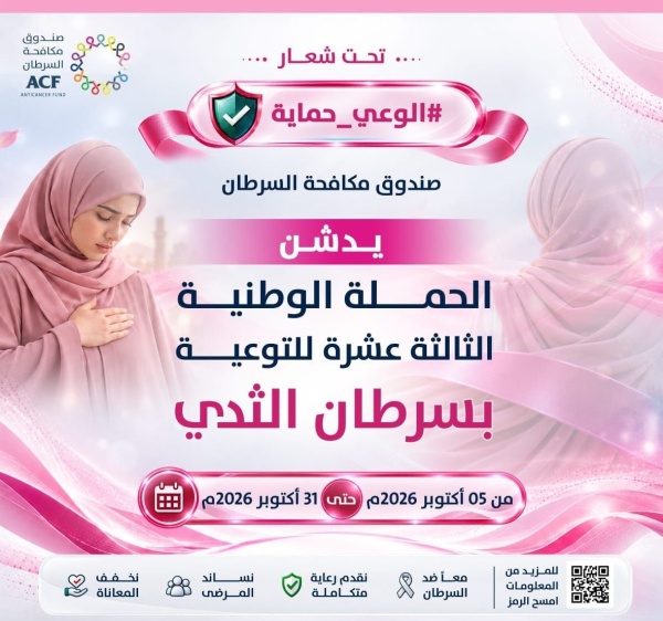 تحت شعار الوعي حماية صندوق مكافحة السرطان يدشن الحملة الوطنية الـ13 للتوعية بسرطان الثدي