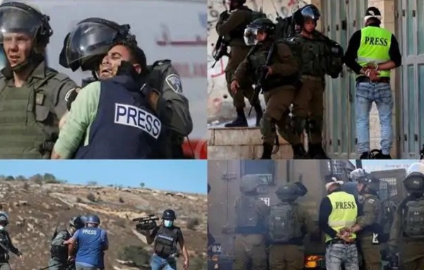 العدو الإسرائيلي يحتجز أربعة صحفيين فلسطينيين ويمنعهم من التغطية غرب الخليل العدو الإسرائيلي يحتجز أربعة صحفيين فلسطينيين ويمنعهم من التغطية غرب الخليل