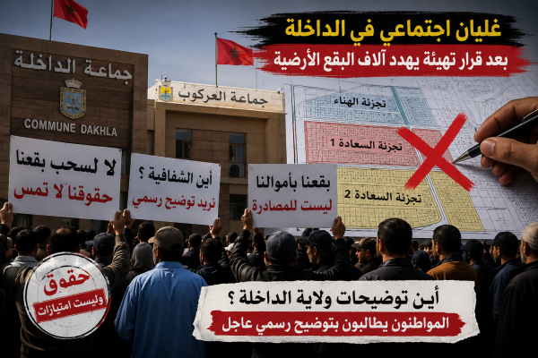 غليان اجتماعي في الداخلة هل تتحول مشاريع التهيئة إلى مصدر لانتزاع حقوق المواطنين غليان اجتماعي في الداخلة هل تتحول مشاريع التهيئة إلى مصدر لانتزاع حقوق المواطنين