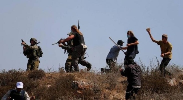 مستوطنون صهاينة يصع دون اعتداءاتهم على الفلسطينيين وممتلكاتهم في الضفة الغربية مستوطنون صهاينة يصع دون اعتداءاتهم على الفلسطينيين وممتلكاتهم في الضفة الغربية