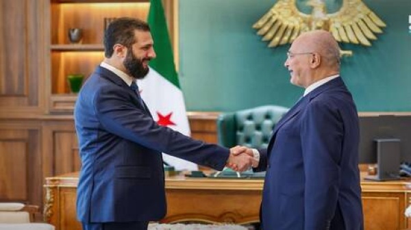 الشرع يبحث مع برهم صالح عودة اللاجئين والتعافي المبكر في سوريا الشرع يبحث مع برهم صالح عودة اللاجئين والتعافي المبكر في سوريا