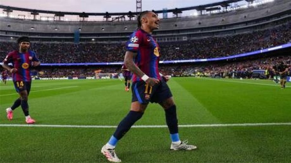 رافينها يستهدف رقما قياسيا في مباراة برشلونة وليفانتي