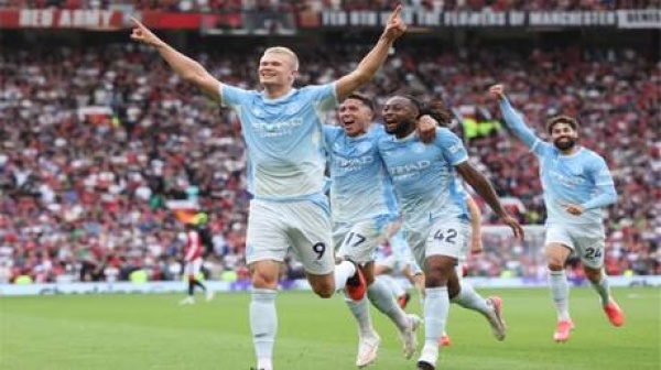 في ديربي مثير مانشستر ستي يفوز على مانشستر يونايتد بهدف نظيف فيديو