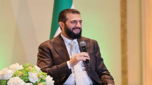 الشرع يوضح شروط سوريا للوصول إلى سلام دائم مع إسرائيل ويؤكد أن سورية الجولان ليست قابلة للنقاش الشرع يوضح شروط سوريا للوصول إلى سلام دائم مع إسرائيل ويؤكد أن سورية الجولان ليست قابلة للنقاش
