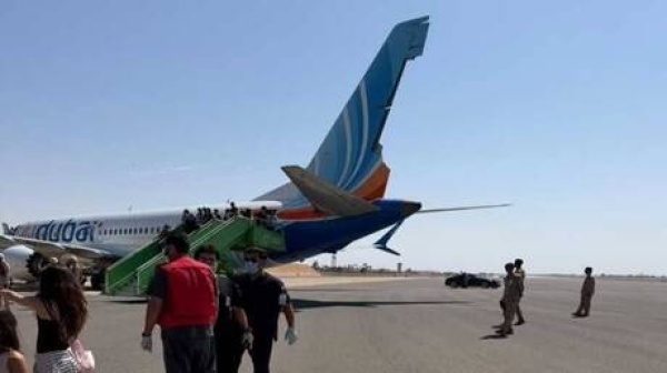 بيان من مطار تبوك حول الهبوط الاضطراري لرحلة فلاي دبي بعد نداء استغاثة بيان من مطار تبوك حول الهبوط الاضطراري لرحلة فلاي دبي بعد نداء استغاثة