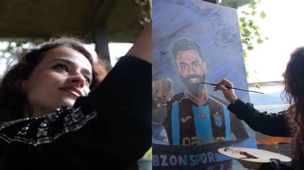 فنانة تركية ترسم لوحة لمحمد صلاح وتحلم بتقديمها له بنفسها فيديو