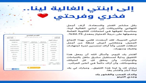 إلى ابنتي الغالية لينا فخري وفرحتي إلى ابنتي الغالية لينا فخري وفرحتي