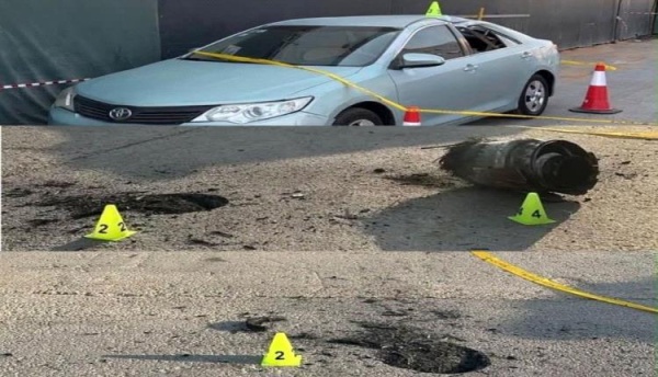 صور شظايا صاروخين باليستيين حوثيين تتسبب بأضرار مادية في الرياض