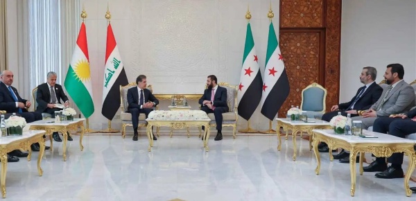 الشرع بحث مع رئيس إقليم كردستان العراق في العلاقات الثنائية وتعزيز التعاون