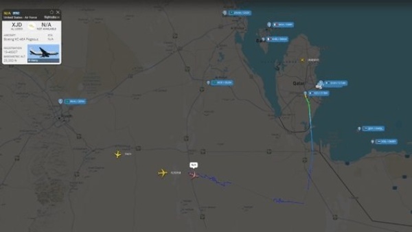 صورة فرار ناقلات الوقود الأميركية خوفا من الرد الإيراني