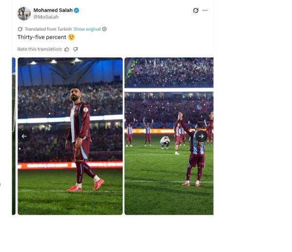 محمد صلاح يشعل الإعلام التركي بمنشور الـ 35 محمد صلاح يشعل الإعلام التركي بمنشور الـ 35