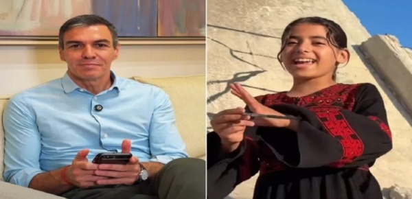 رئيس الوزراء الإسباني يرد على طفلة فلسطينية نسمعكم ونراكم ونحبكم ولن ننساكم وسنظل إلى جانبكم