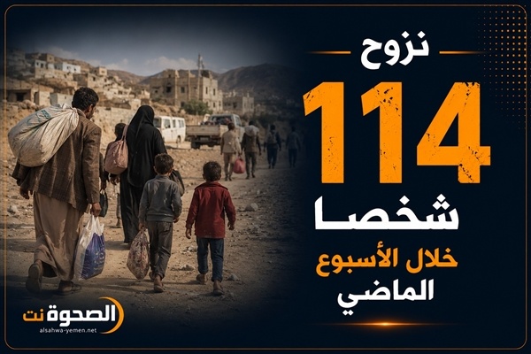 خلال الأسبوع الماضي الهجرة الدولية ترصد نزوح 114 شخصا أغلبهم استقروا في مأرب