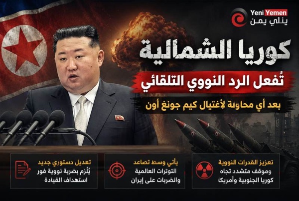 أجرت تعديلا دستوريا يتيح لكوريا الشمالية ت فعيل الرد النووي التلقائي بعد أي محاولة لاغتيال كيم جونغ أون أجرت تعديلا دستوريا يتيح لكوريا الشمالية ت فعيل الرد النووي التلقائي بعد أي محاولة لاغتيال كيم جونغ أون