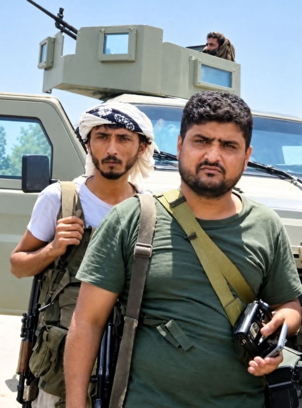 اللواء أبو مشعل الكازمي يعز ي في استشهاد الملازم أول محمد سعيد الكازمي بجبهة باب المندب