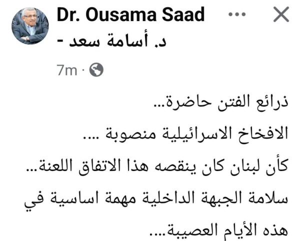 النائب أسامة سعد كأن لبنان كان ينقصه هذا الاتفاق اللعنة قناة المنار