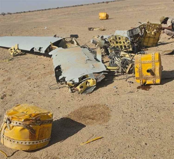 إسقاط طائرة حوثية مجن حة في سماء الجوف