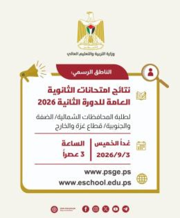 رابط نتائج الثانوية العامة التوجيهي 2026 الدورة الثانية موعد وخطوات الاستعلام الرسمية