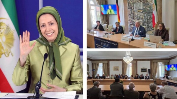 مريم رجوي أمام مؤتمر في ألمانيا المعركة الرئيسية تدور بين الشعب الإيراني والنظام الكهنوتي