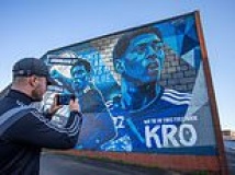 england fans flock to take selfies next to giant mural of jude bellingham outside birmingham city fc
