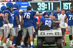 giants marcus mckethan carted off field during scrimmage
