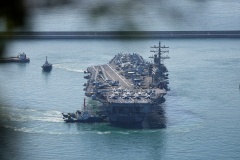us aircraft carrier arrives in south korea for joint drills
