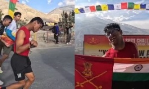 لم يمنعه الشلل الدماغى.. أنوراج راوات يركض 10كيلومترات على ارتفاع 12500 قدم