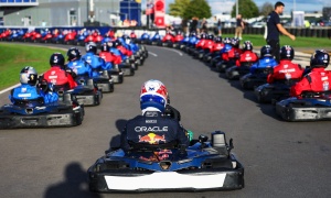 Verstappen unleashes mayhem in wild 100-kart challenge