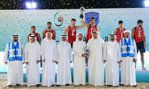 «اللبناني» يتوج بلقب «عربية الطائرة الشاطئية» في أبوظبي