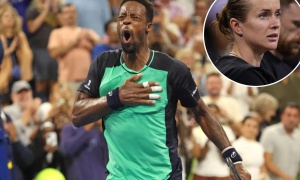Gael Monfils shares emotional moment with tennis-star wife after making US Open history on birthday