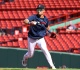 kristian cbell taking drills at first base