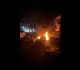 israeli strike sparks fire in northern gaza city