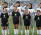 iran women s football team salute sing national anthem in asian cup match