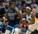timberwolves beat curry less warriors in game 2 to even series
